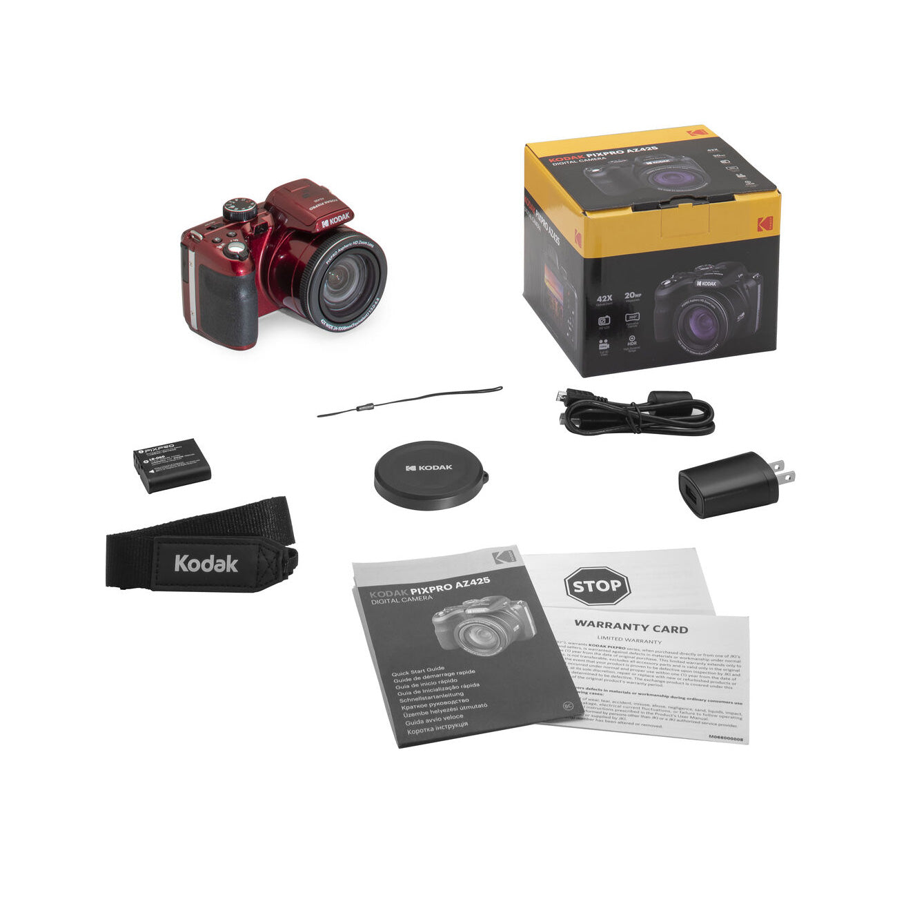 Kodak Pixpro AZ425 Digital Camera Box Inclusions