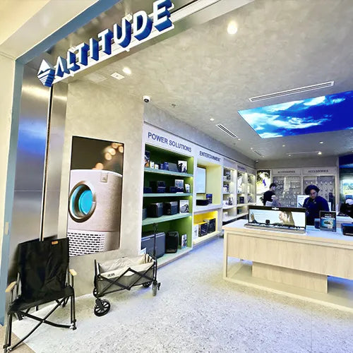 Store interior of Altitude Philippines, product displays, and a reception desk | Altitude Philippines