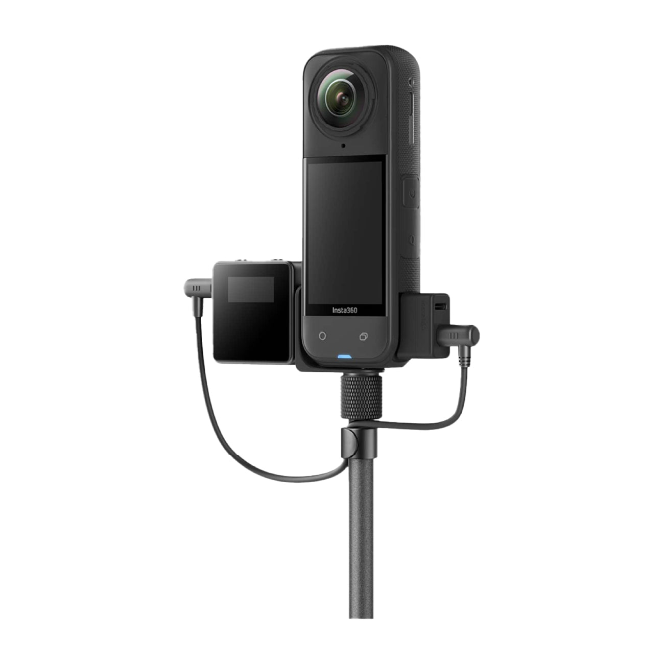 Invisible Mic Cold Shoe attached on the Insta360 X5 Camera