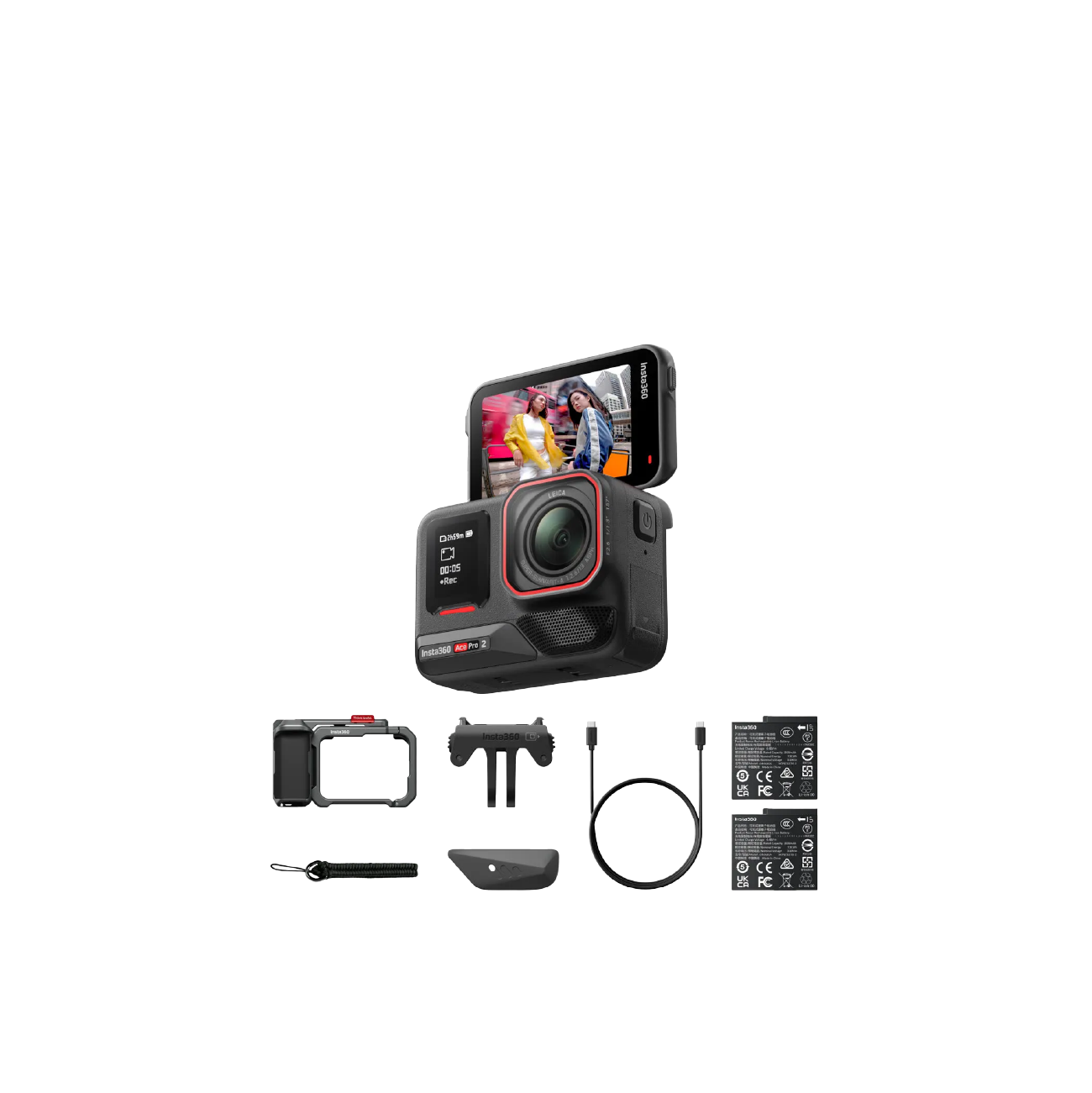 Insta360 Ace Pro 2 Action Camera Dual Battery Xplorer Bundle (silver)
