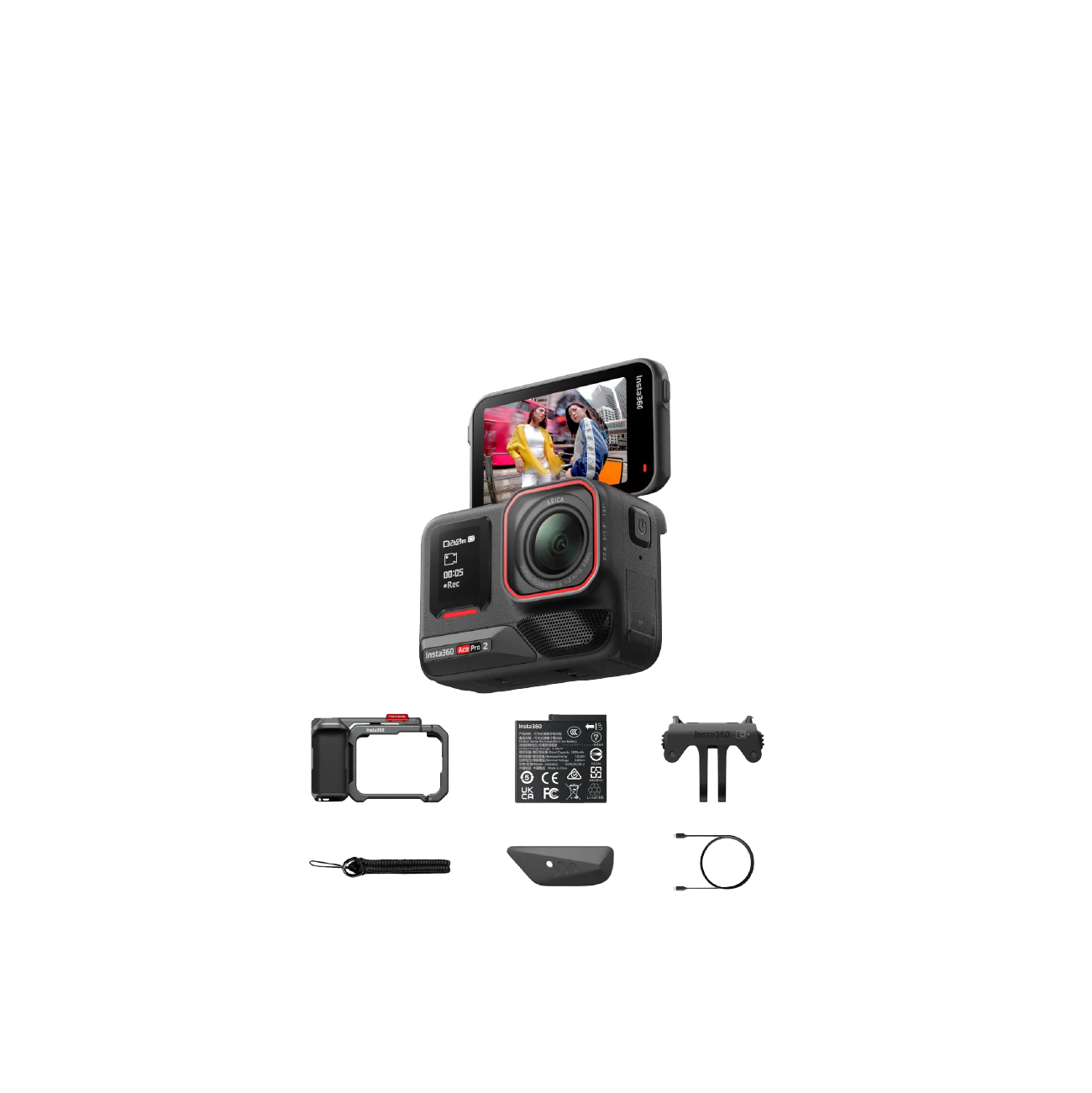 Insta360 Ace Pro 2 Action Camera Single Battery Xplorer Bundle (dark gray)