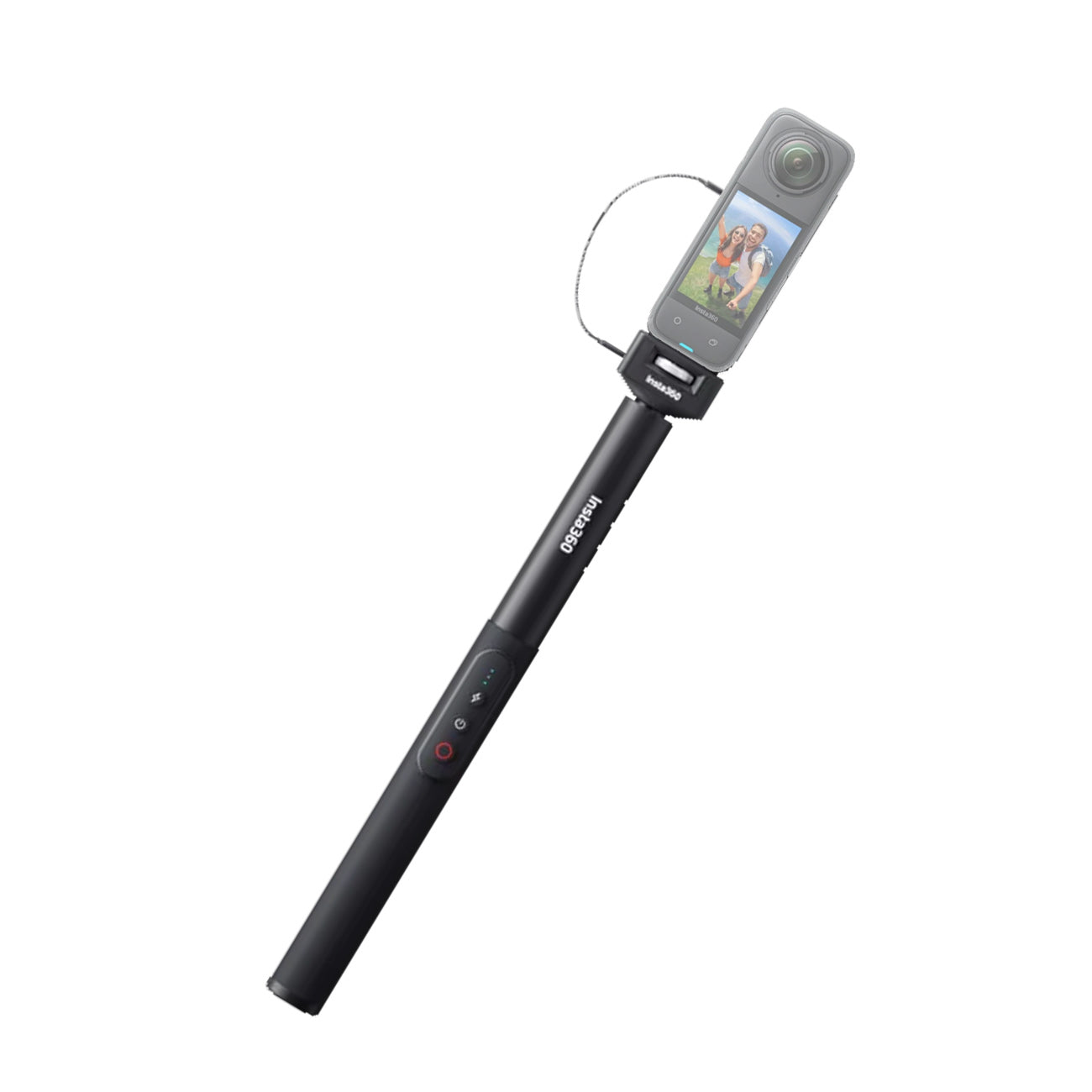 Insta360 Power Selfie Stick attached on Insta360 Camera