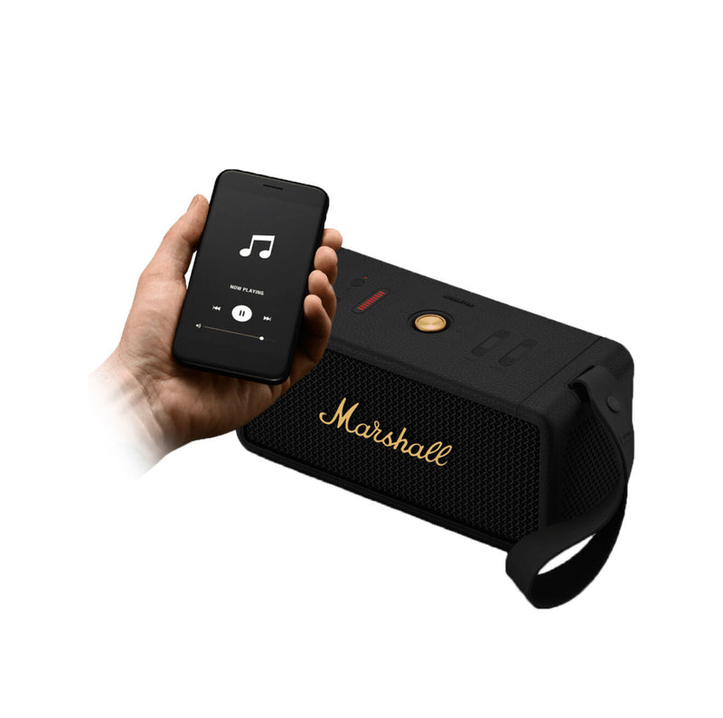 Marshall Middleton Portable Bluetooth Speaker (Black and Brass)