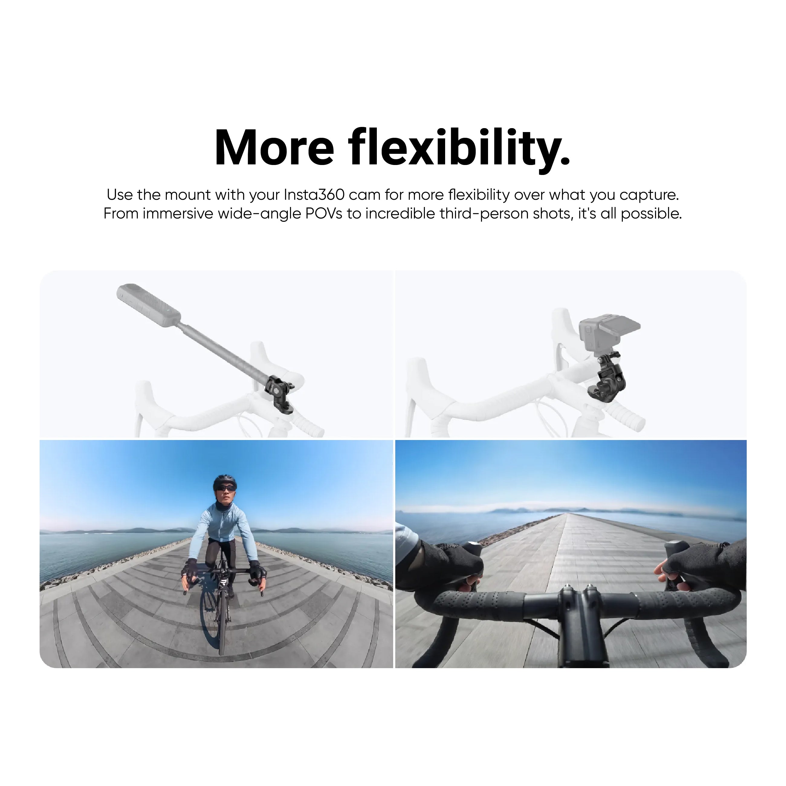 Insta360 Bike Headset Cap Mount attached to a bike