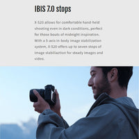 Comfortable hand-held shooting of Fujifilm X-S20 Mirrorless Camera