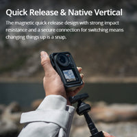 Showcasing DJI Osmo Action 4 quick release and native vertical feature