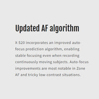 Improved auto-focus of Fujifilm X-S20 Mirrorless Camera