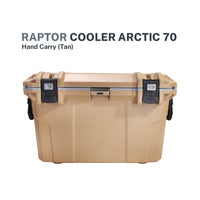 Hand Carry Raptor Cooler 70-quart large storage capacity