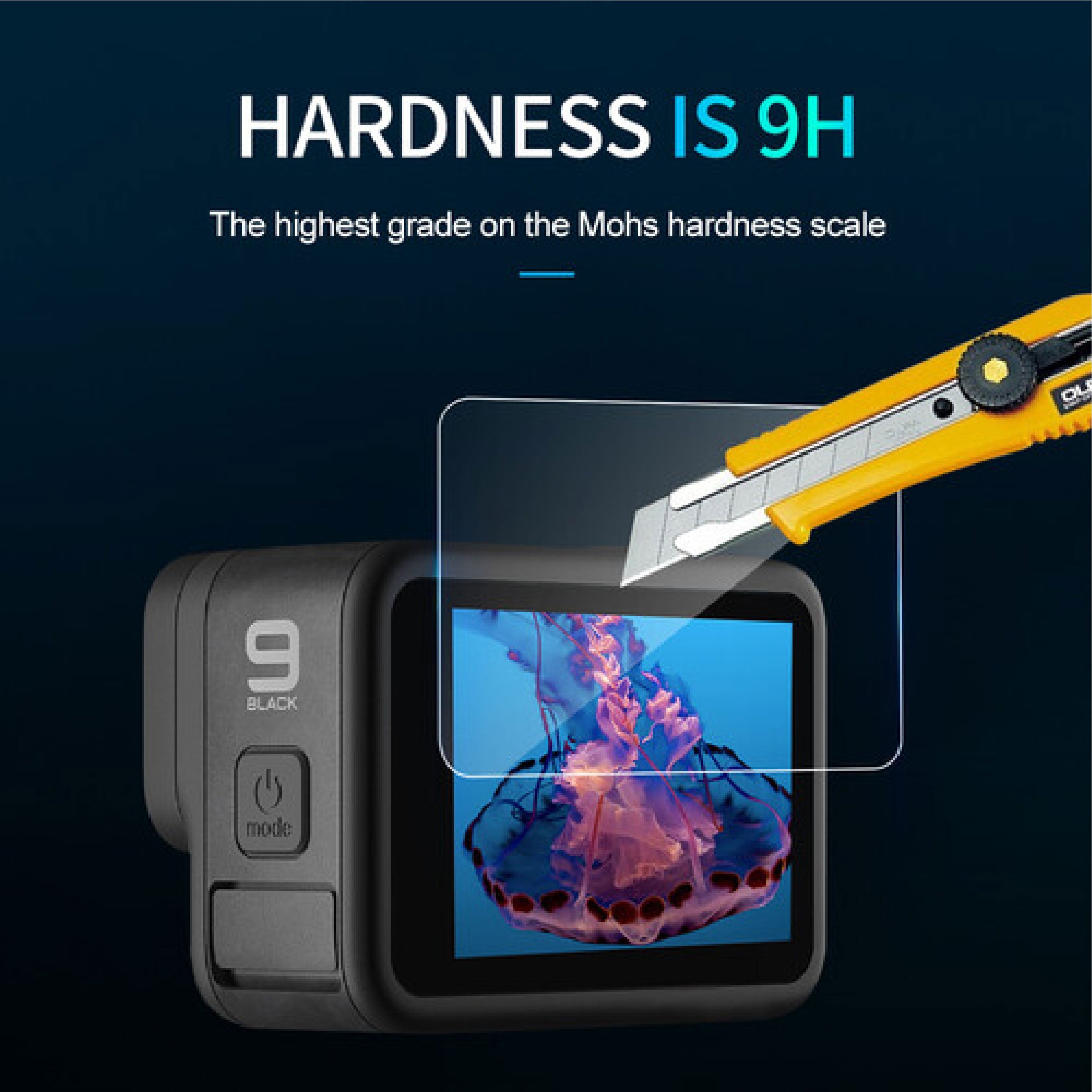 scratch-proof Telesin Tempered Glass Film for DJI GoPro Hero 9