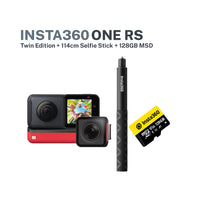 Insta360 One RS Twin Edition with Selfie Stick and 128GB MSD