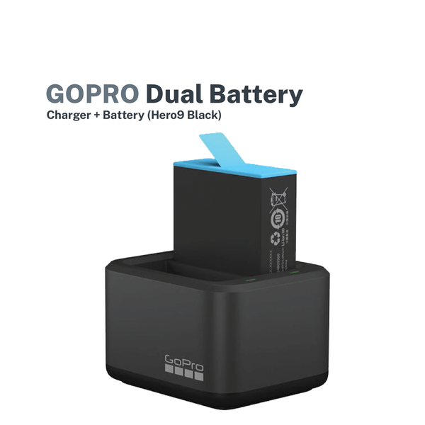 GoPro HERO9 Black: Dual Battery Charger + Rechargeable Battery
