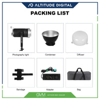 GVM SD300D Studio Light and accessories