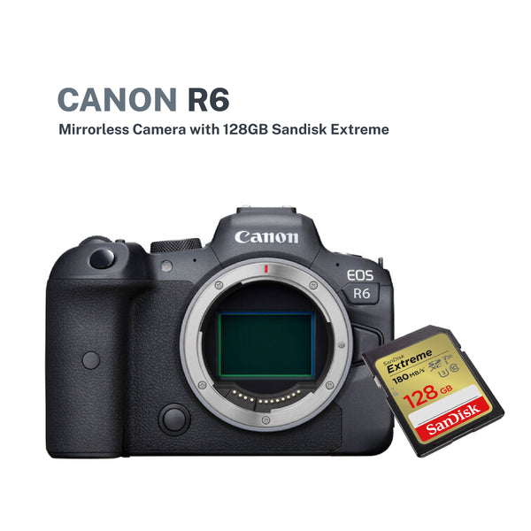 Canon EOS R6 Body + FREE SanDisk Extreme Pro SDXC, SDXXD 128GB