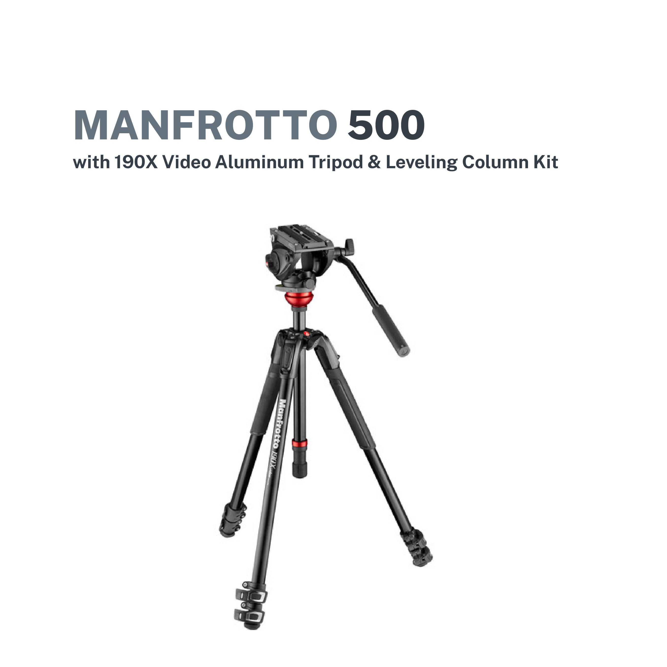 Manfrotto 502AH Video Head & MT190X3 Aluminum Tripod Kit