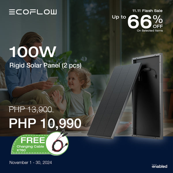 Ecoflow 100W Rigid Solar Panel (2 Pieces)