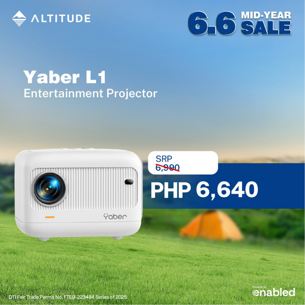 Yaber Entertainment Projector L1 Mini Projector 720P with Wi-Fi 6, Bluetooth 5.2, Smart System, and Built-in Apps