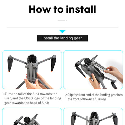 Illustration of how to install the STARTRC Foldable Landing Gear
