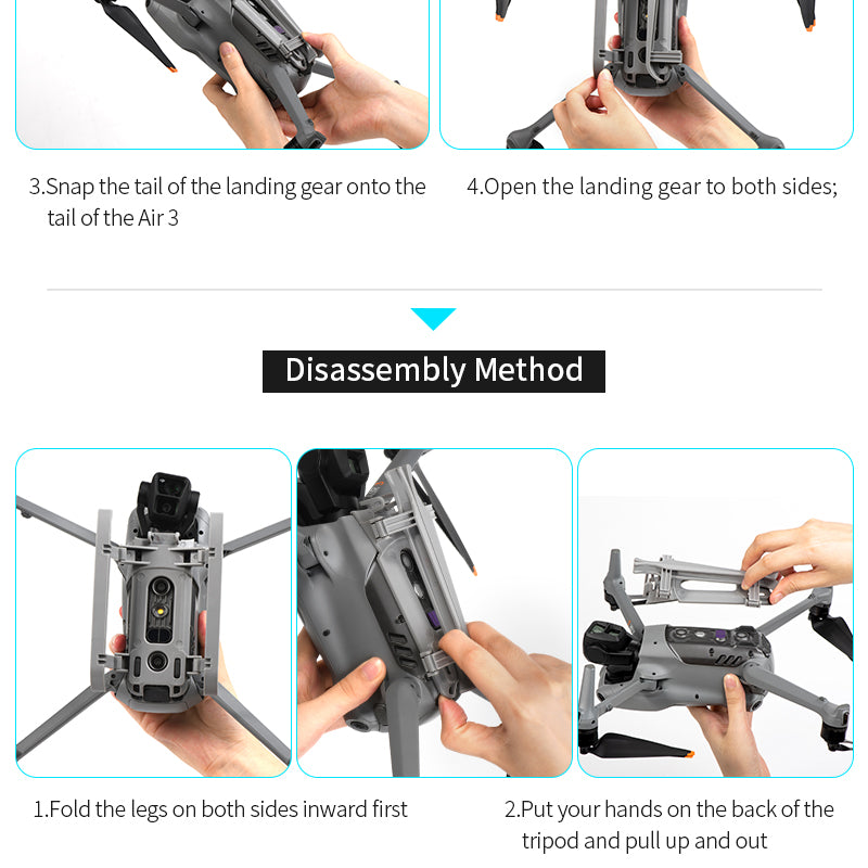 Illustration of how to disassemble the STARTRC Foldable Landing Gear
