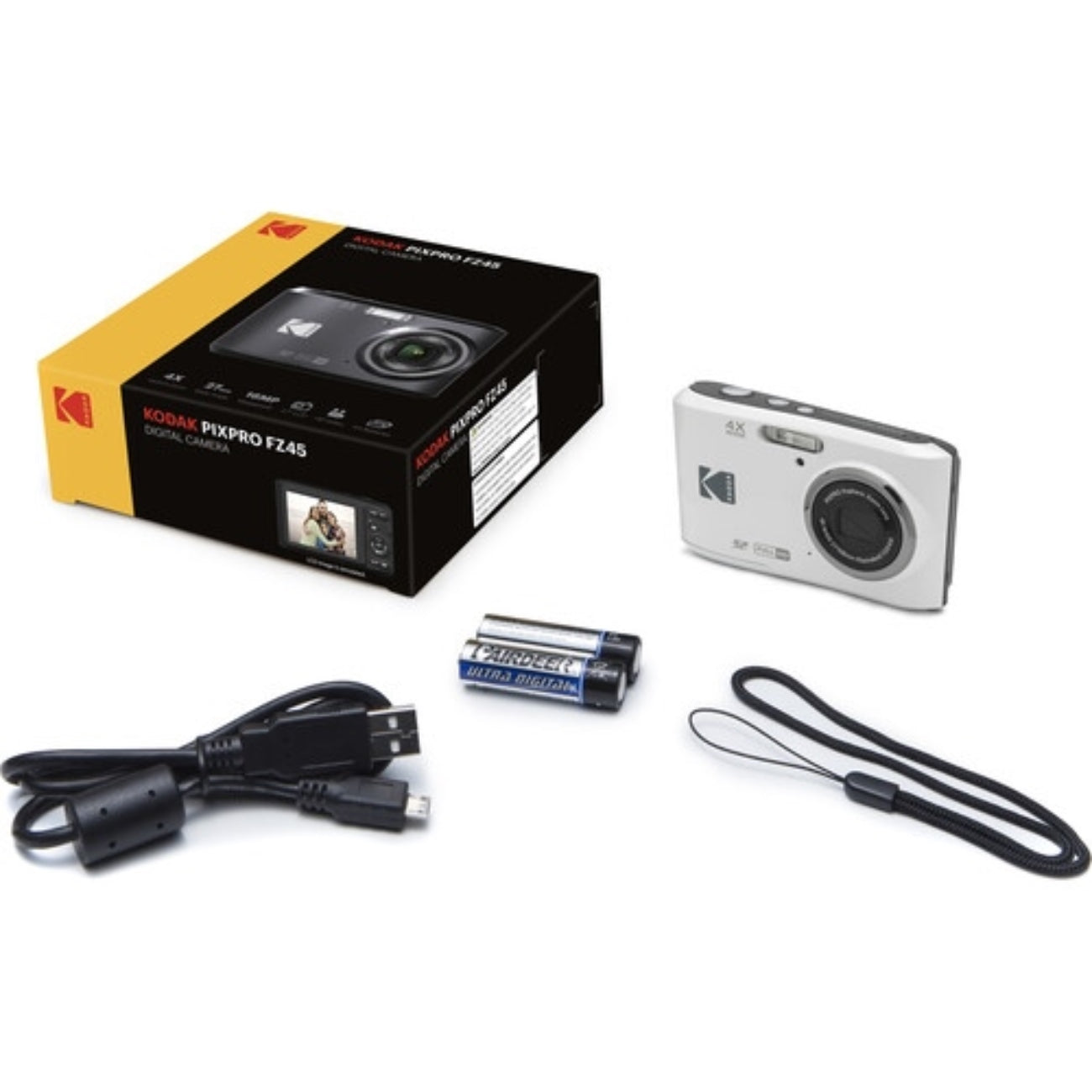 Kodak Pixpro FZ45 Digital Camera Box Inclusions