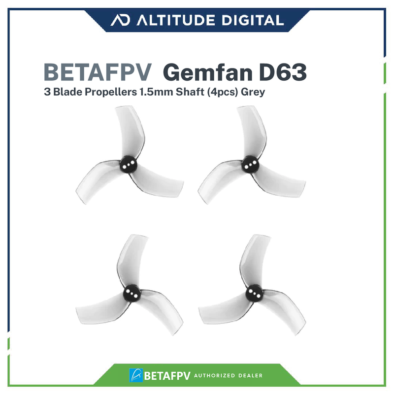 Gemfan D63 3-Blade Propellers 1.5mm Shaft (4pcs) Grey