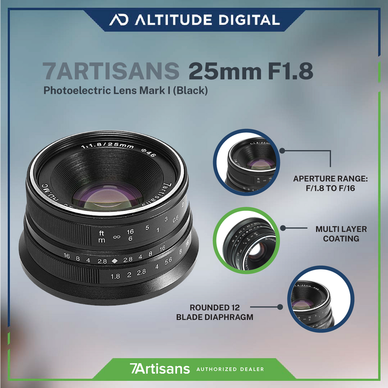 7Artisans 25mm F1.8 APS-C Manual Focus Prime Fixed Lens