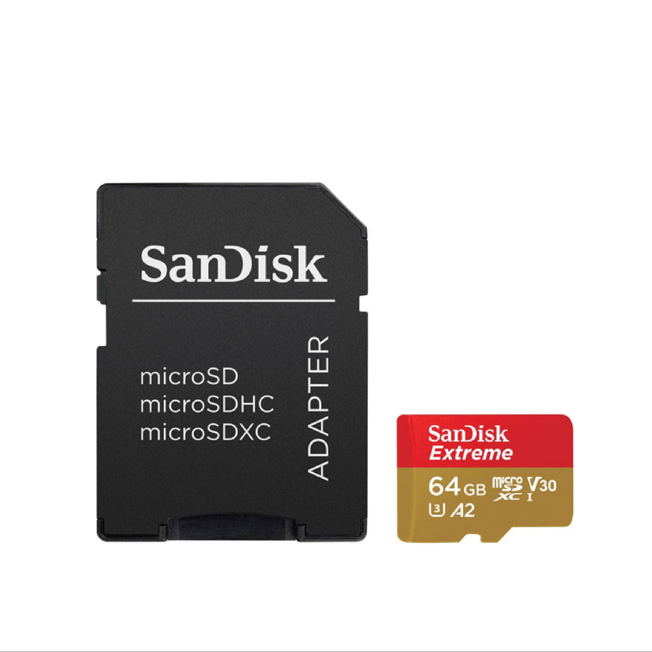 Sandisk 64GB Extreme UHS-I MicroSDXC Memory Card with SD Adapter