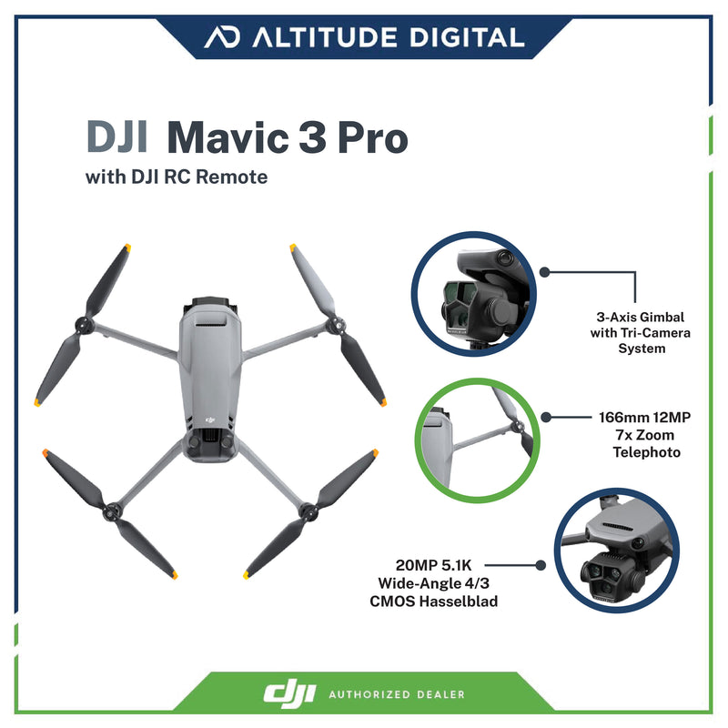 DJI Mavic 3 Pro Drone with DJI RC with Free Sandisk Extreme MicroSD 64
