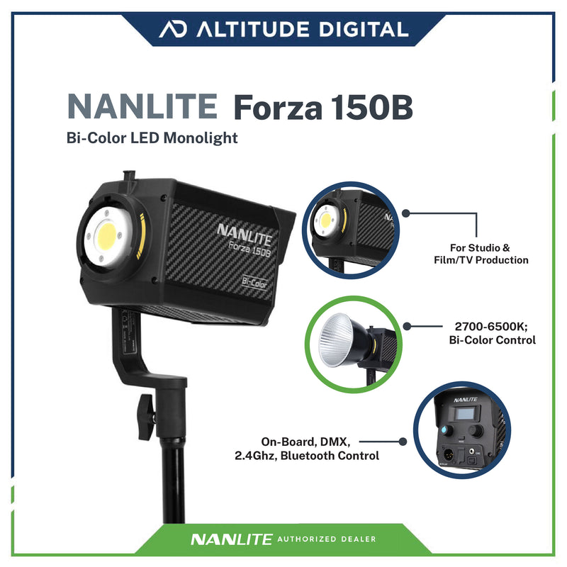 Nanlite Forza 150B Monolight Bi-color Kit, DMX, Bluetooth, 2.4G