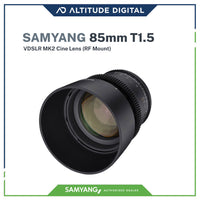 Front of the Samyang 85mm T1.5 VDSLR MK2 Cine Lens