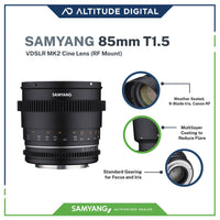 Samyang 85mm T1.5 VDSLR MK2 Cine Lens Features