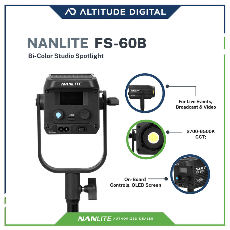 Nanlite FS-60B Monolight Bi-color Kit, Bluetooth, 2.4G