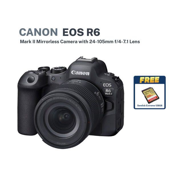 Canon EOS R6 Mark II RF24-105mm IS STM (5GHz) with free 128GB Sandisk Extreme Pro