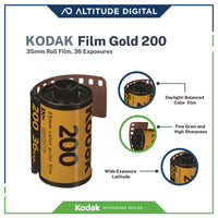 Kodak Film Gold 200 35mm Roll Film, 36 Exposures Features