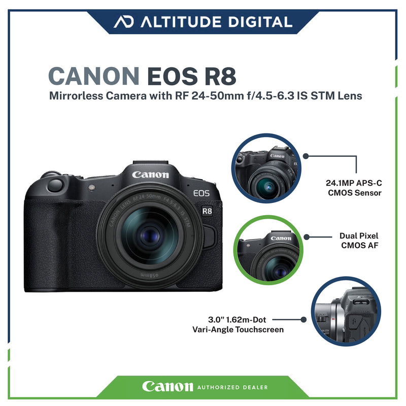Canon EOS R8 RF24-50mm IS STM With Sandisk Extreme SD 128GB