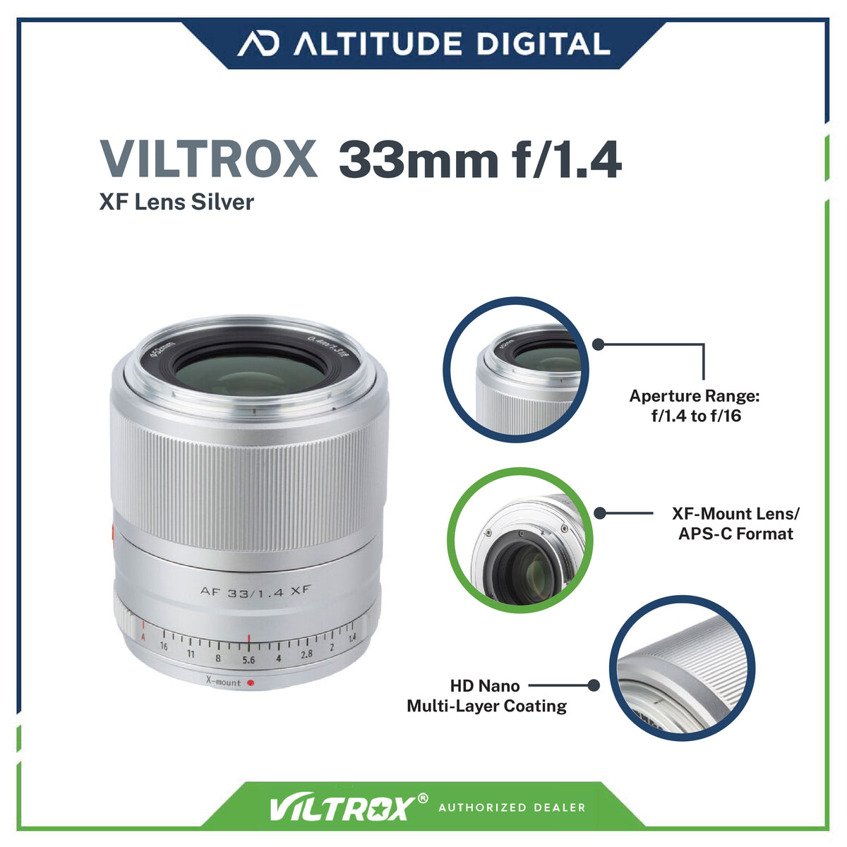 Viltrox AF 33mm F1.4 APS-C Lens - Altitude