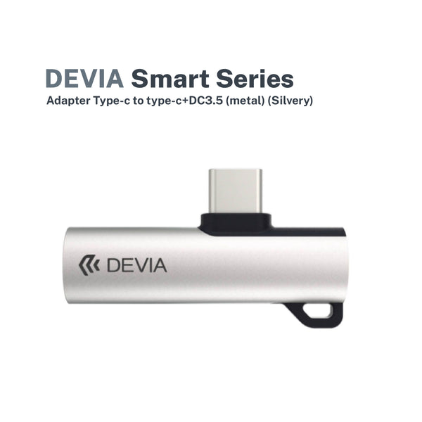 DEVIA Smart series Adapter Type-c to type-c+DC3.5 (metal) (Silvery)