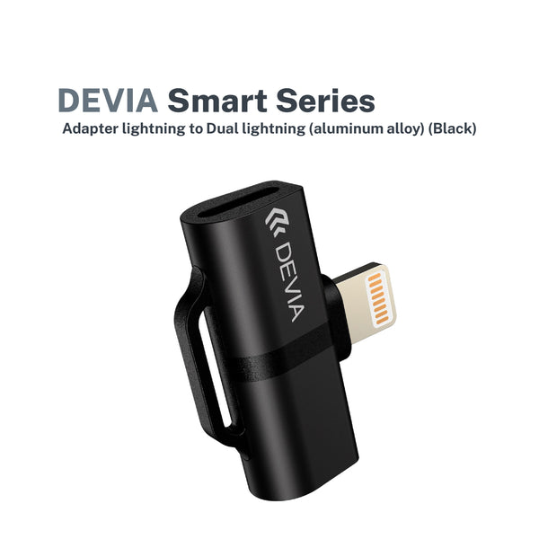 DEVIA Smart series Adapter lightning to Dual lightning (aluminum alloy) (Black)