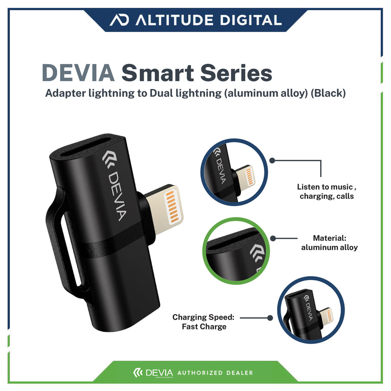 DEVIA Smart Series Adapter Lightning to Dual Lightning (Aluminum Alloy)