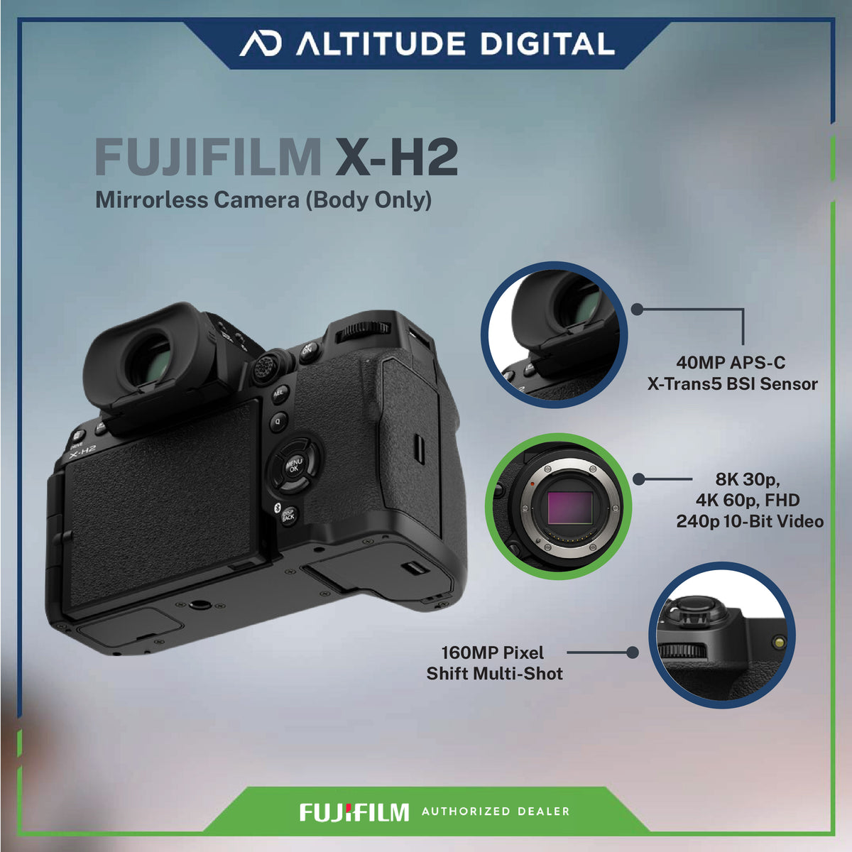 Fujifilm X-H2 Mirrorless Camera Altitude