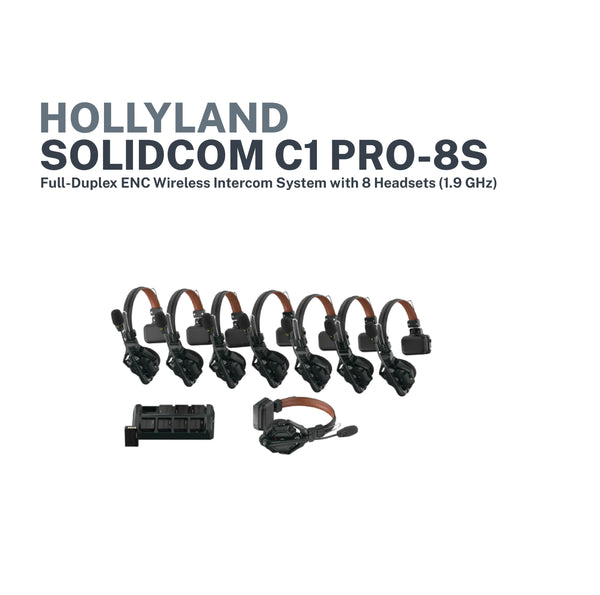 Hollyland Solidcom C1 Pro-8S Full-Duplex ENC Wireless Intercom System with 8 Headsets (1.9 GHz) Without Hub