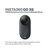 Insta360 Go 3S 128GB Standalone Action Camera (Midnight Black)