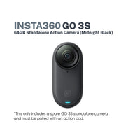 Insta360 Go 3S 64GB Standalone Action Camera (Midnight Black)