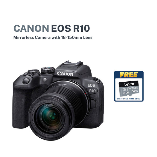 Canon EOS R10 Mirrorless Camera with 18-150mm Lens With FREE Lexar 64gb SDXC