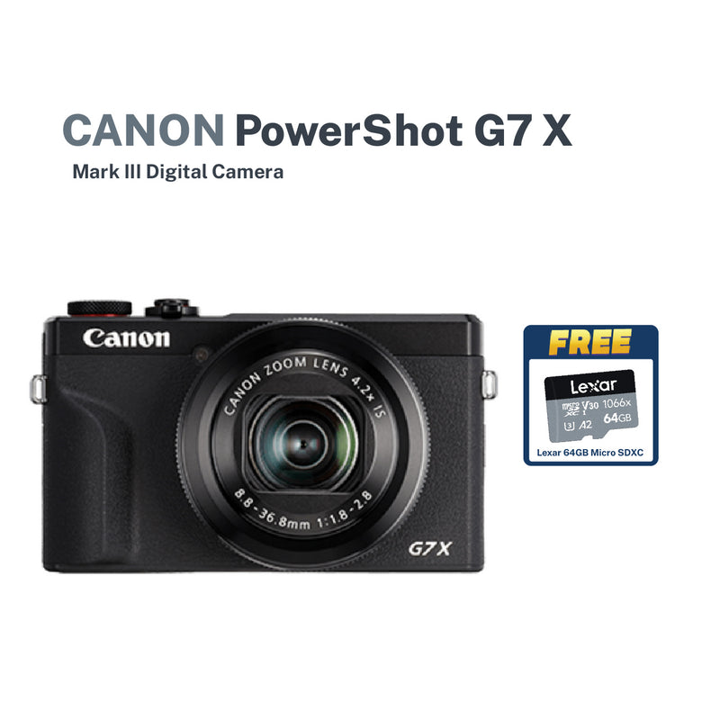 Canon G7X Mark III With FREE Lexar 64gb SDXC