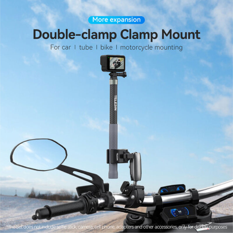 Telesin Double Crab Claw Pipe Clamp Mount (Aluminum Body)