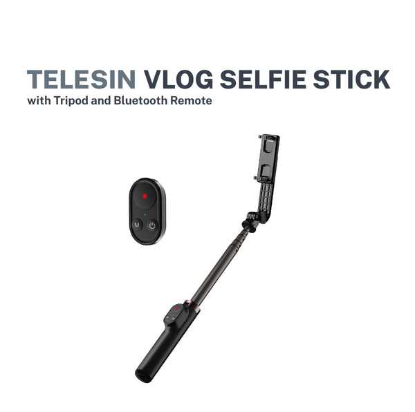Telesin Vlog Selfie Stick w/ Tripod and Bluetooth Remote