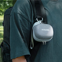 Mini Carry Case attached to backpack