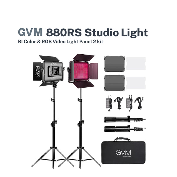 GVM 880RS Studio Light BI Color & RGB Video Light Panel 2 kit