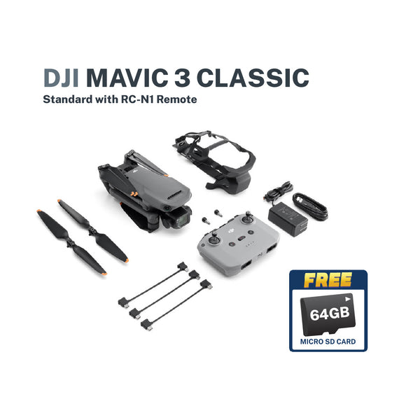 DJI Mavic 3 Classic with RC-N1 Remote with Free Lexar 64gb SDXC Card