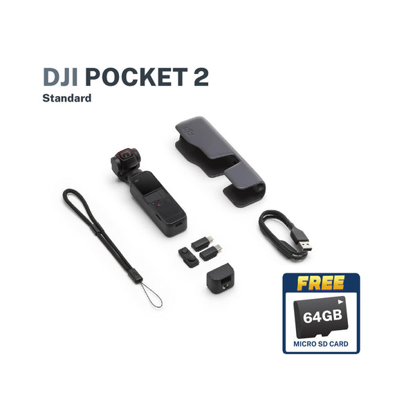 DJI Pocket 2 Standard  with FREE Lexar 64gb SDXC Card